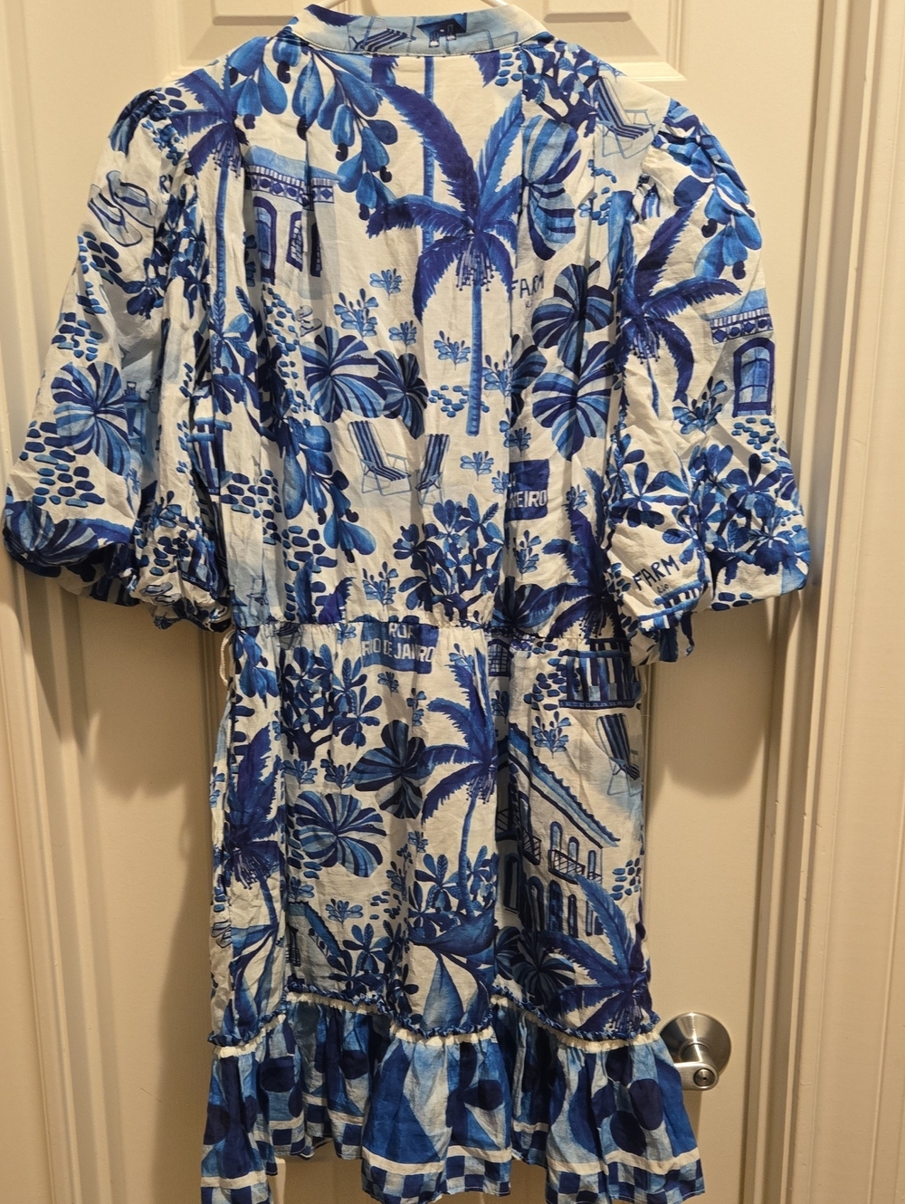Farm Rio Blue Palm Print Dress - Picture 4 of 4